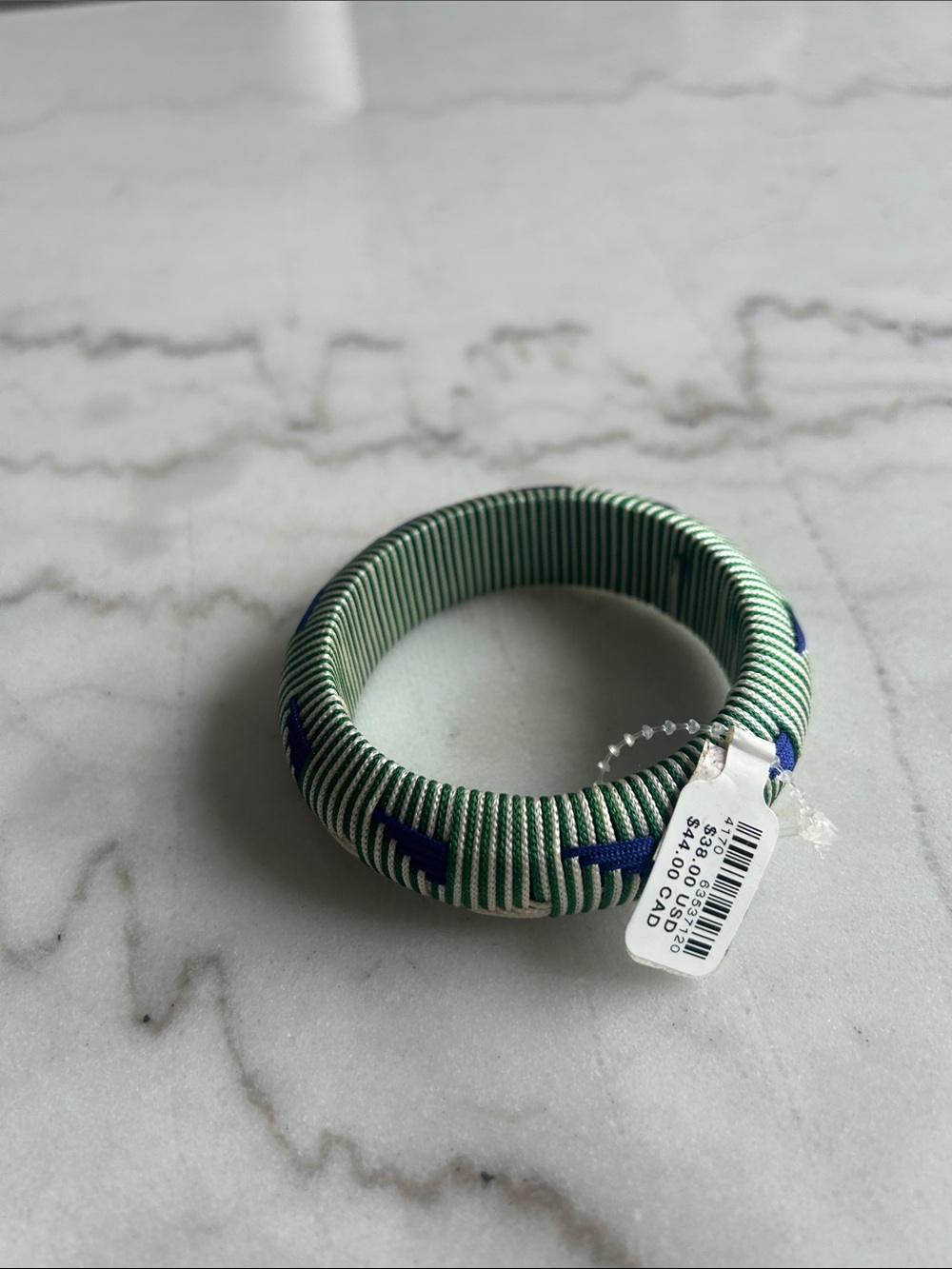 NWT Anthropologie Green and Blue Woven Bangle Bracelet - Picture 2 of 3